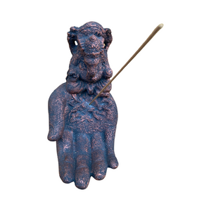 
                  
                    Load image into Gallery viewer, large valcanoe stone hand ganesha incense holder
                  
                