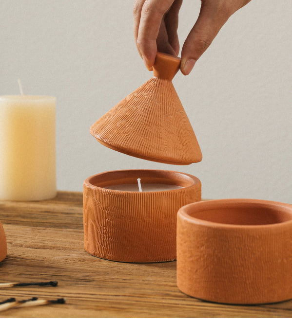 Ceramic Nordic Candle with cap (unscented)