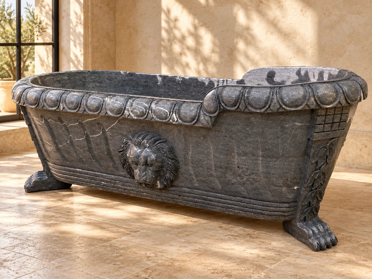 Luxurious marble stone bath tub